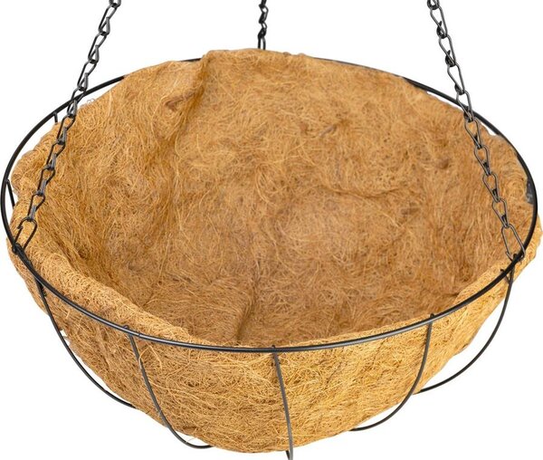 Akasztó Strend Pro, virágtartó, acél/kókusz, függő, lánccal és horoggal, 40 cm