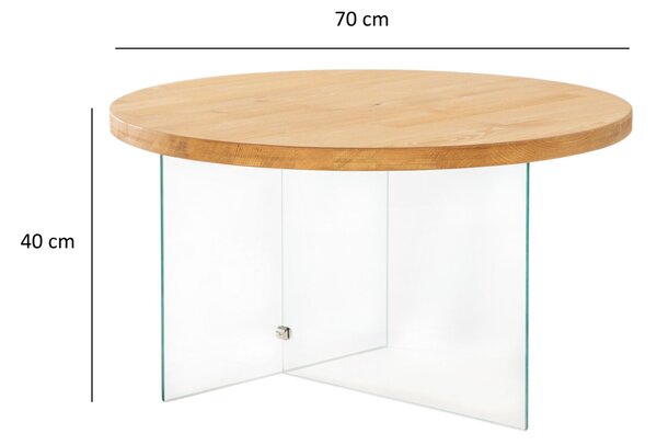 Hanah Home Dohányzóasztal Transparent Oak Serenity - Átlátszó, Tölgy