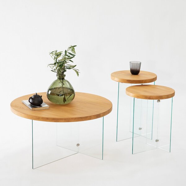 Hanah Home Dohányzóasztal Transparent Oak Serenity - Átlátszó, Tölgy