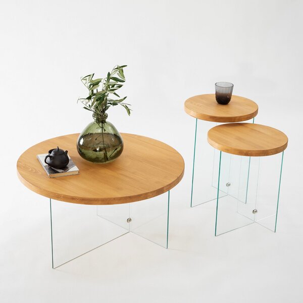 Hanah Home Dohányzóasztal Transparent Oak Serenity - Átlátszó, Tölgy