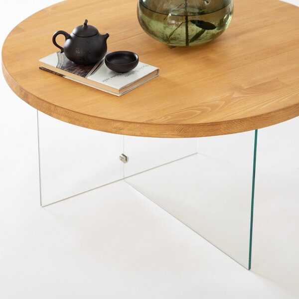 Hanah Home Dohányzóasztal Transparent Oak Serenity - Átlátszó, Tölgy