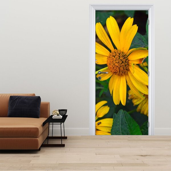 Fotótapéta ajtóra - Sárga virágok (95x205cm)
