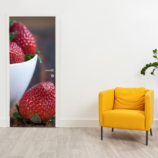 Fotótapéta ajtóra - Eper (95x205cm)