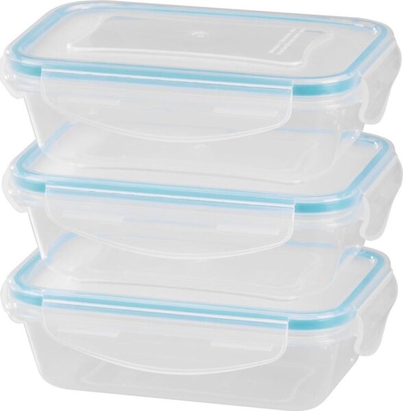 Ételhordó MagicHome Lunchbox szett YH375, téglalap alakú, 3 db, 400 ml, 162x111x51 mm