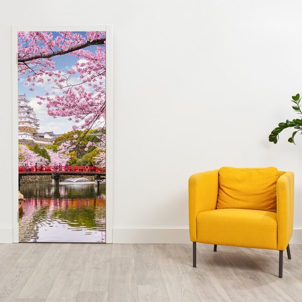 Fotótapéta ajtóra - Japán cseresznye (95x205cm)