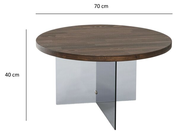 Hanah Home Serenity dohányzóasztal, dió és sötétszürke színben