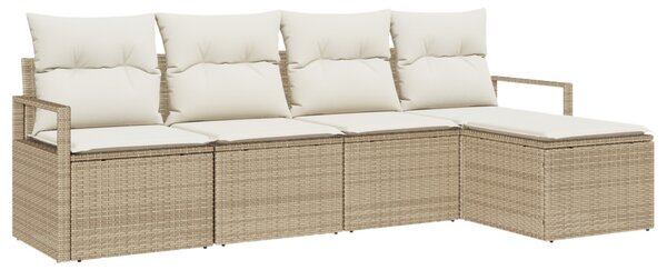 Kanapé Szett 5 db Beige és krém polirattan