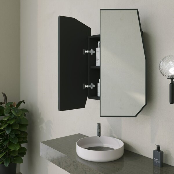 Hanah Home Bathroom Cabinet Black Quartz Cabinet - Black