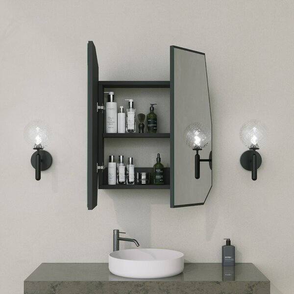 Hanah Home Bathroom Cabinet Black Quartz Cabinet - Black