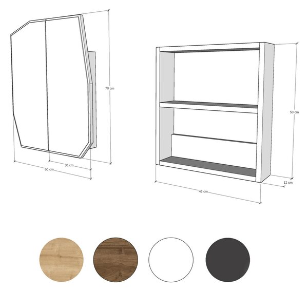 Hanah Home Bathroom Cabinet Black Quartz Cabinet - Black