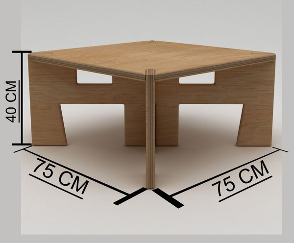 Hanah Home Natúr fa Dohányzóasztal Tabula