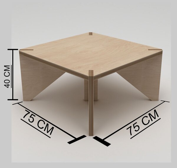 Hanah Home Pura természetes fa dohányzóasztal
