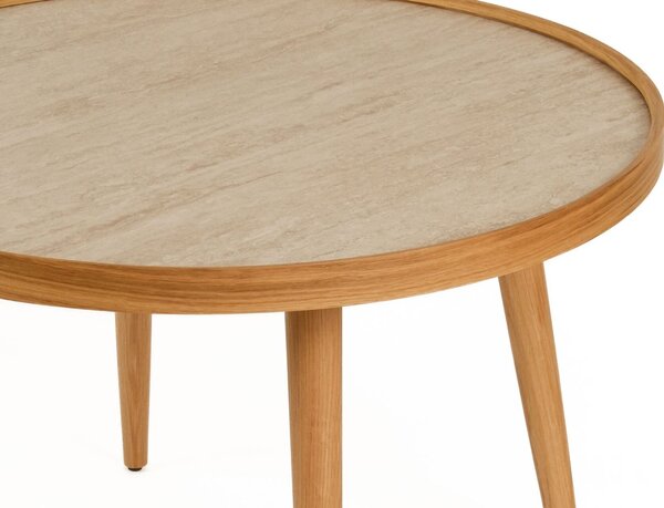 Hanah Home Coffee Table Oak Travertine Polen 80 - Oak, Travertine