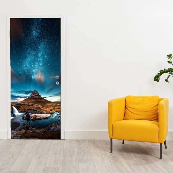 Fotótapéta ajtóra - Kék tejút (95x205cm)