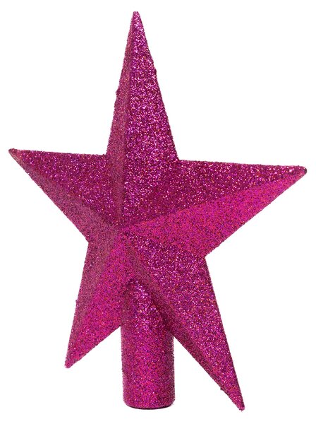Glitteres csúcsdísz csillag 19 cm 2 rózsaszín