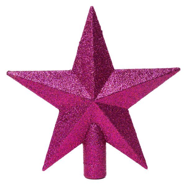 Glitteres csúcsdísz csillag 19 cm 2 rózsaszín