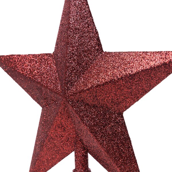 Bordó glitteres csúcsdísz 28.5 cm