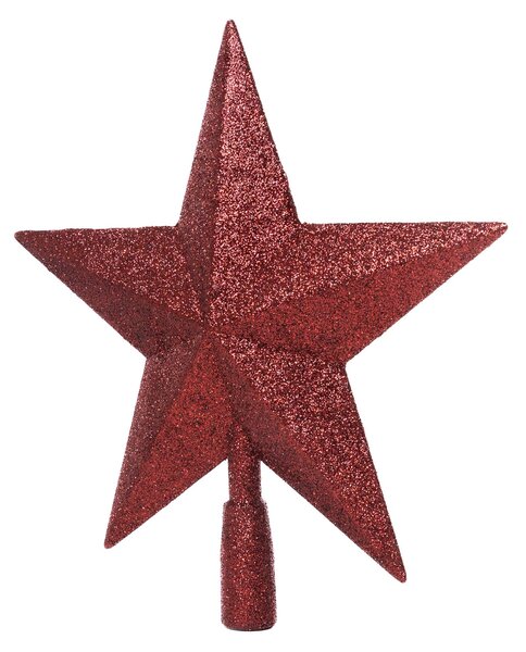 Bordó glitteres csúcsdísz 28.5 cm