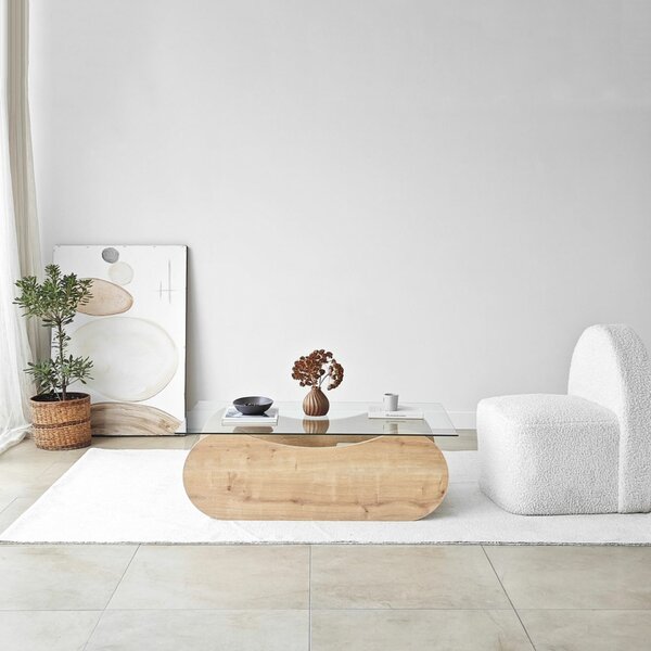 Hanah Home Sapphire Oak Transparent Brise dohányzóasztal - Sapphire Oak, átlátszó