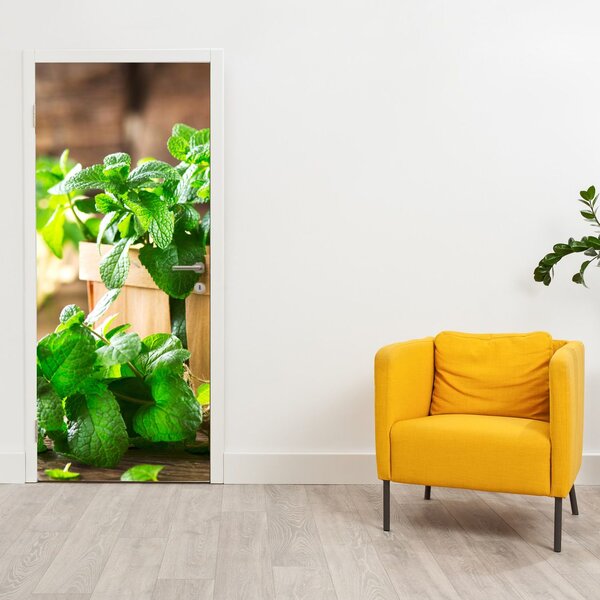 Fotótapéta ajtóra - Friss menta (95x205cm)