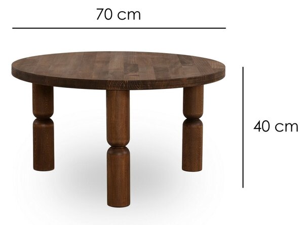 Hanah Home Ida 70 diófa dohányzóasztal