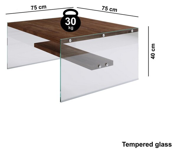 Hanah Home Dohányzóasztal Dió S100