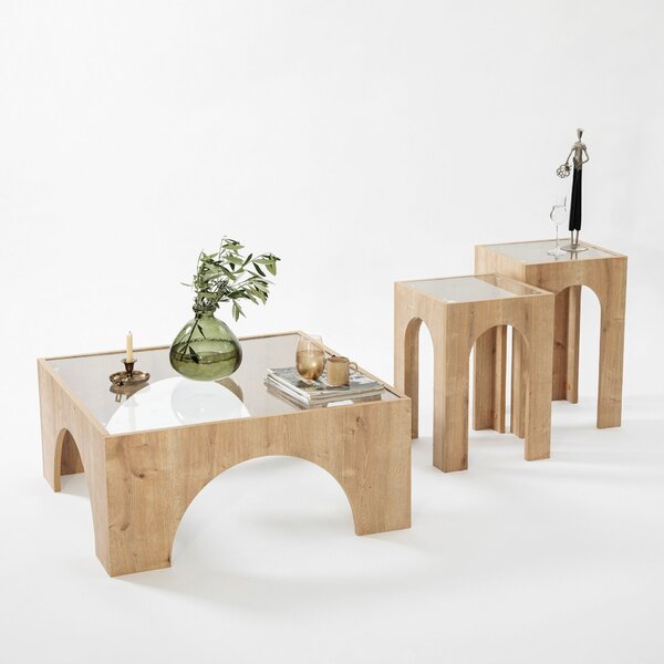 Hanah Home Coffee Table Oak Transparent Seine - Sapphire Oak, Transparent