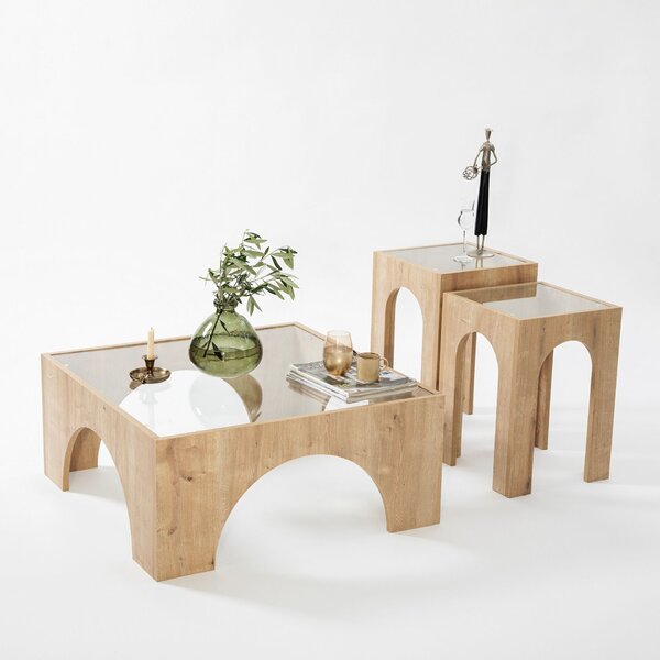 Hanah Home Coffee Table Oak Transparent Seine - Sapphire Oak, Transparent