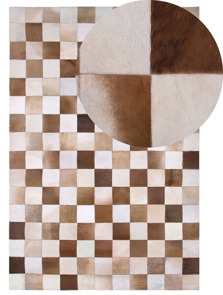 Szőnyeg SOLMAZ Bézs 140 x 200 cm Bőr