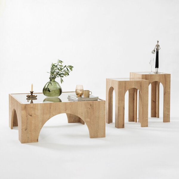 Hanah Home Coffee Table Oak Transparent Seine - Sapphire Oak, Transparent