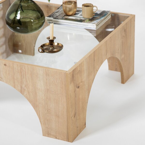 Hanah Home Coffee Table Oak Transparent Seine - Sapphire Oak, Transparent