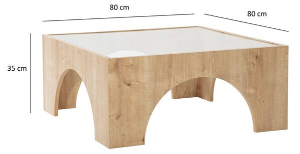 Hanah Home Coffee Table Oak Transparent Seine - Sapphire Oak, Transparent