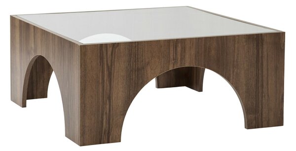 Hanah Home dohányzóasztal átlátszó, dió színű, Seine