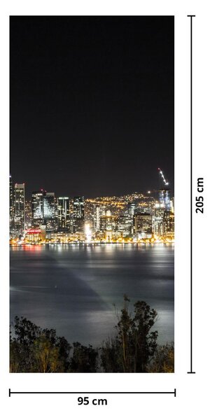 Fotótapéta ajtóra - Brooklyn Bridge és New York (95x205cm)