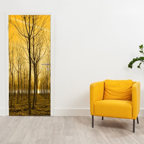 Fotótapéta ajtóra - Erdő naplementekor (95x205cm)