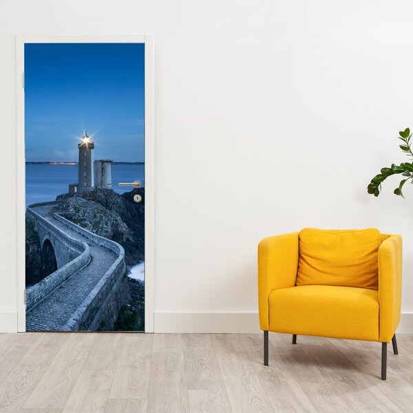 Fotótapéta ajtóra - Világítótorony és a tenger (95x205cm)