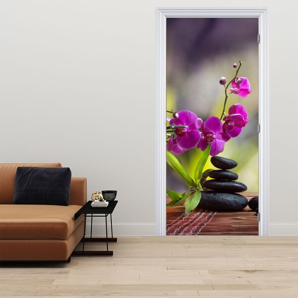 Fotótapéta ajtóra - SPA és kövek (95x205cm)