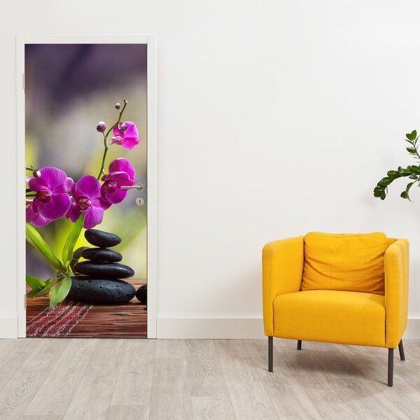 Fotótapéta ajtóra - SPA és kövek (95x205cm)