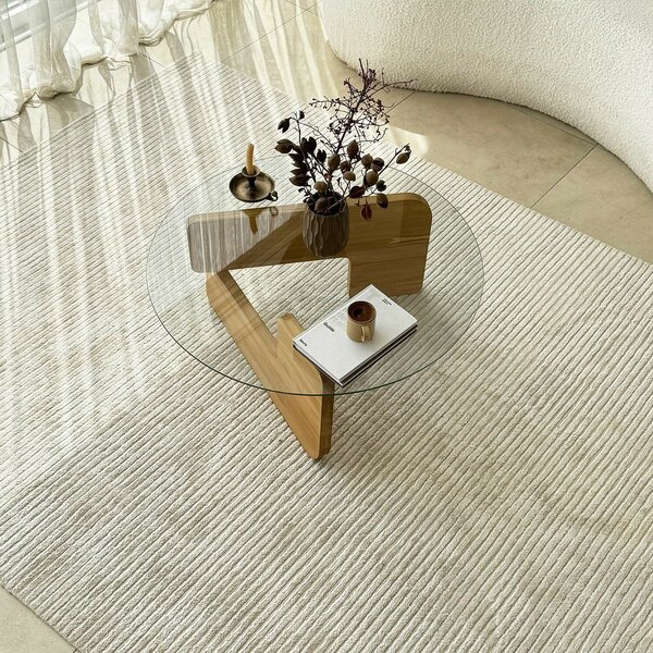 Hanah Home Coffee Table Oak Transparent Mia - Oak, Transparent