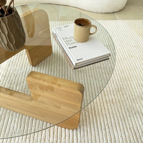 Hanah Home Coffee Table Oak Transparent Mia - Oak, Transparent