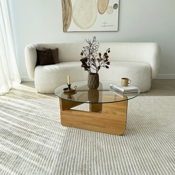 Hanah Home Coffee Table Oak Transparent Mia - Oak, Transparent