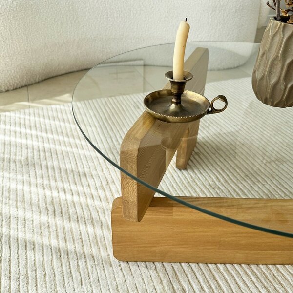 Hanah Home Coffee Table Oak Transparent Mia - Oak, Transparent