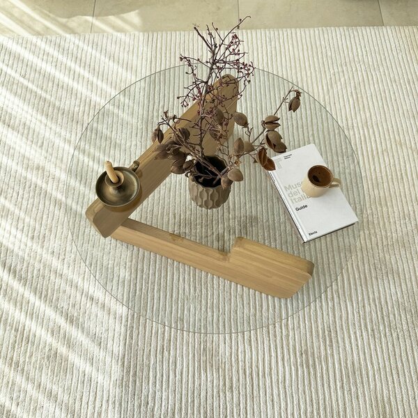 Hanah Home Coffee Table Oak Transparent Mia - Oak, Transparent