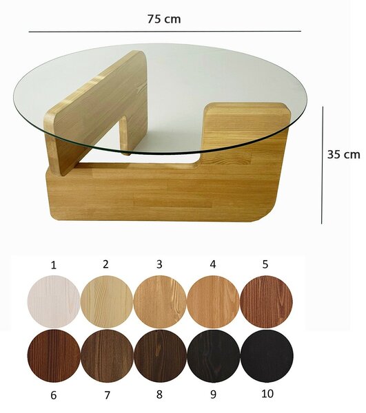 Hanah Home Coffee Table Oak Transparent Mia - Oak, Transparent