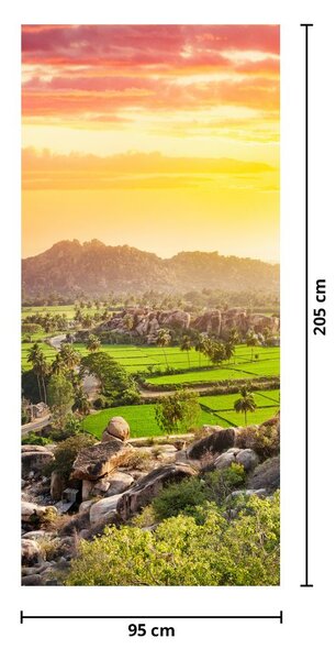 Fotótapéta ajtóra - Hampi, egy völgy Indiában (95x205cm)