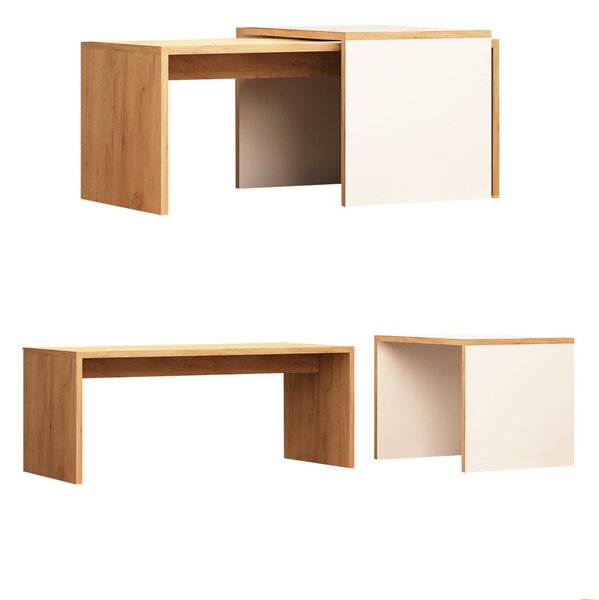 Hanah Home Coffee Table Oak White Nuguso