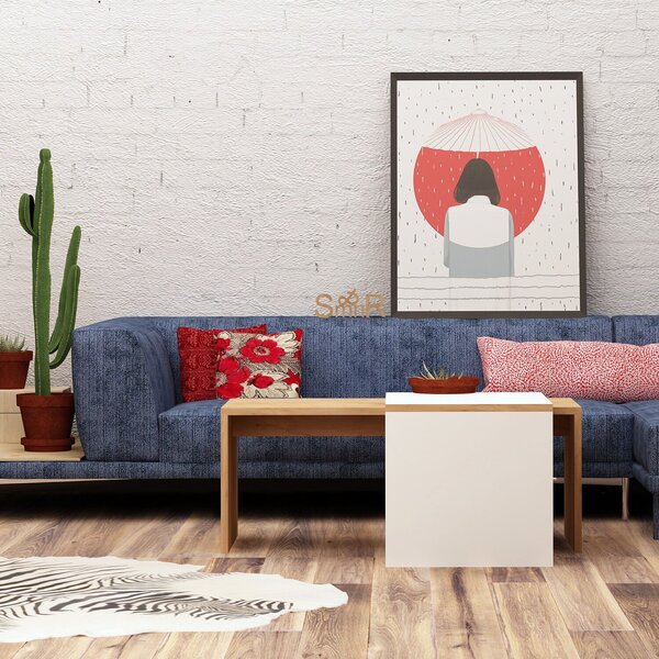 Hanah Home Coffee Table Oak White Nuguso