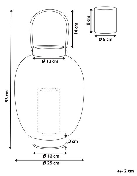 Lámpás LANTAU Fém 40 cm Arany