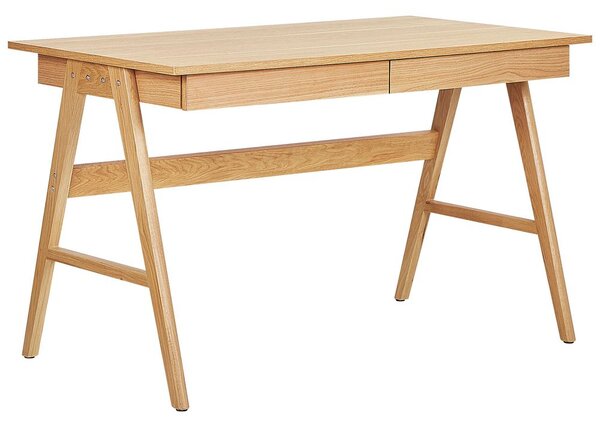 Íróasztal SHESLAY Világosbarna 120 cm 70 cm fiókokkal