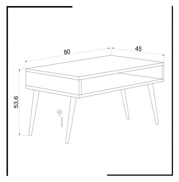 Hanah Home Coffee Table White Via